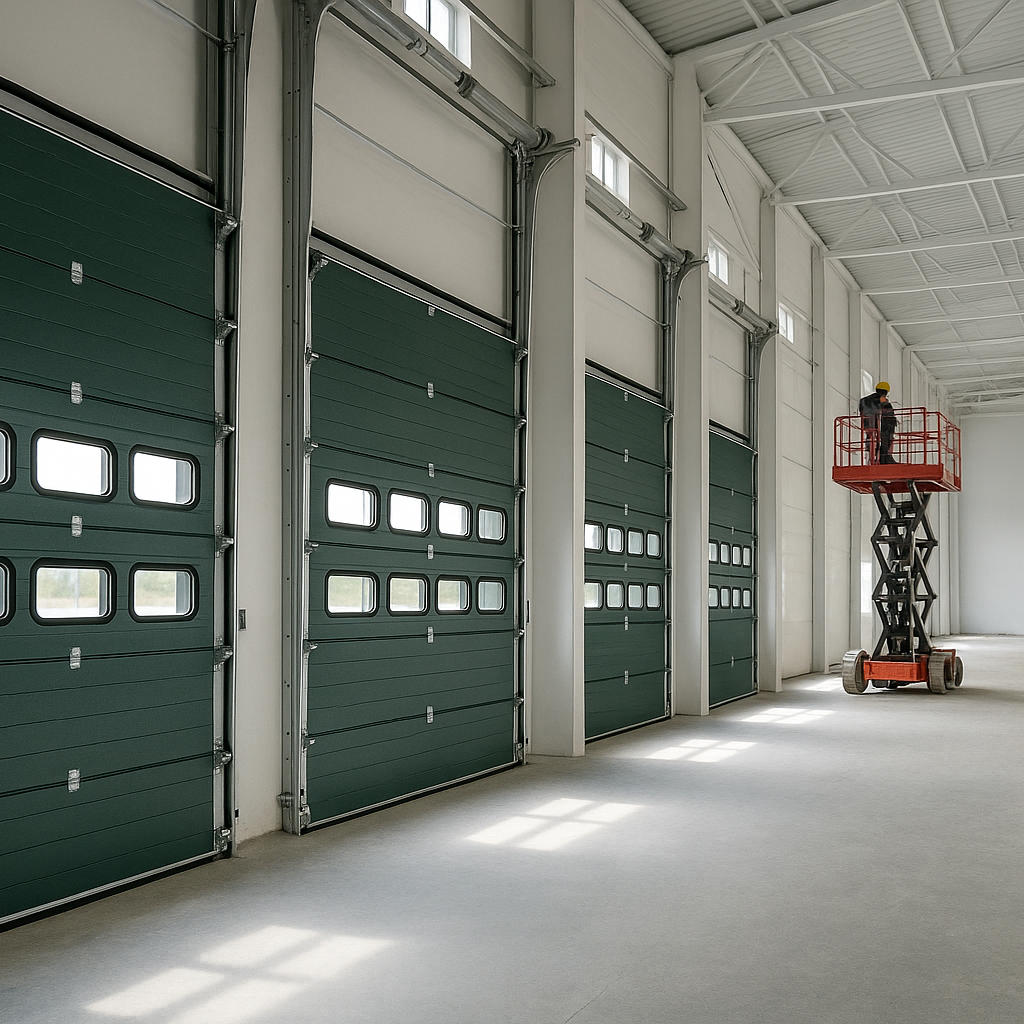 Custom size commercial garage door installation in Spring TX