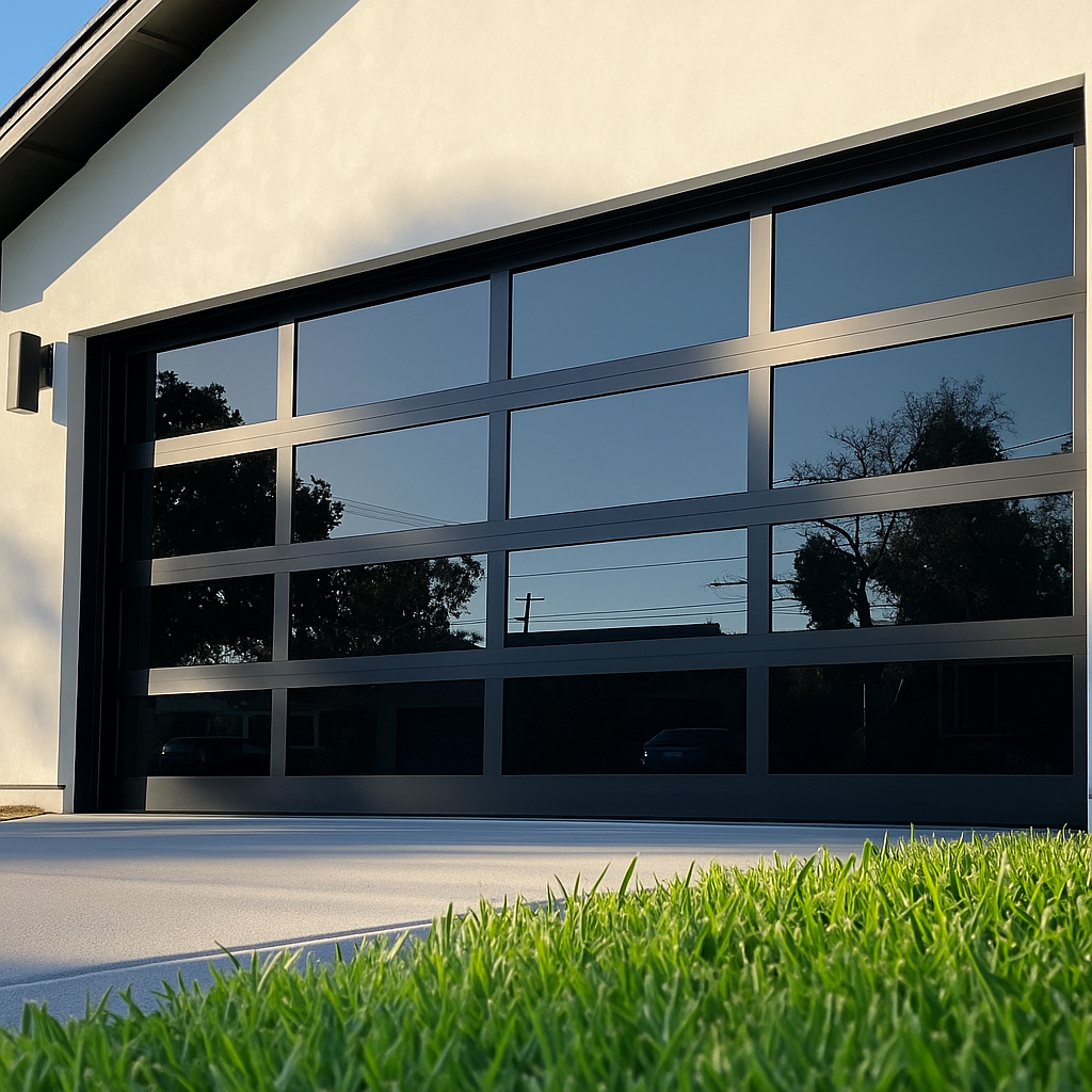 Durable fiberglass garage door with steel frame in Spring Texas