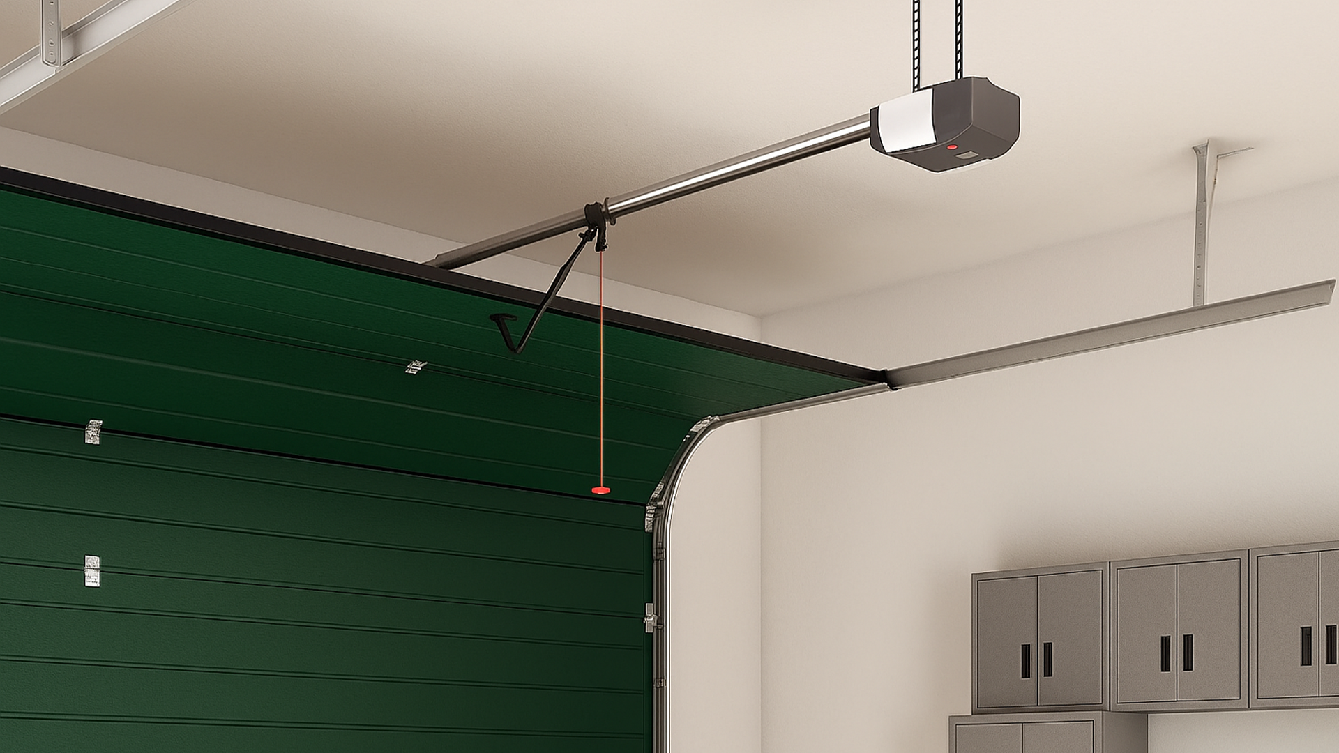 Garage door opener installation by technician in Spring Texas