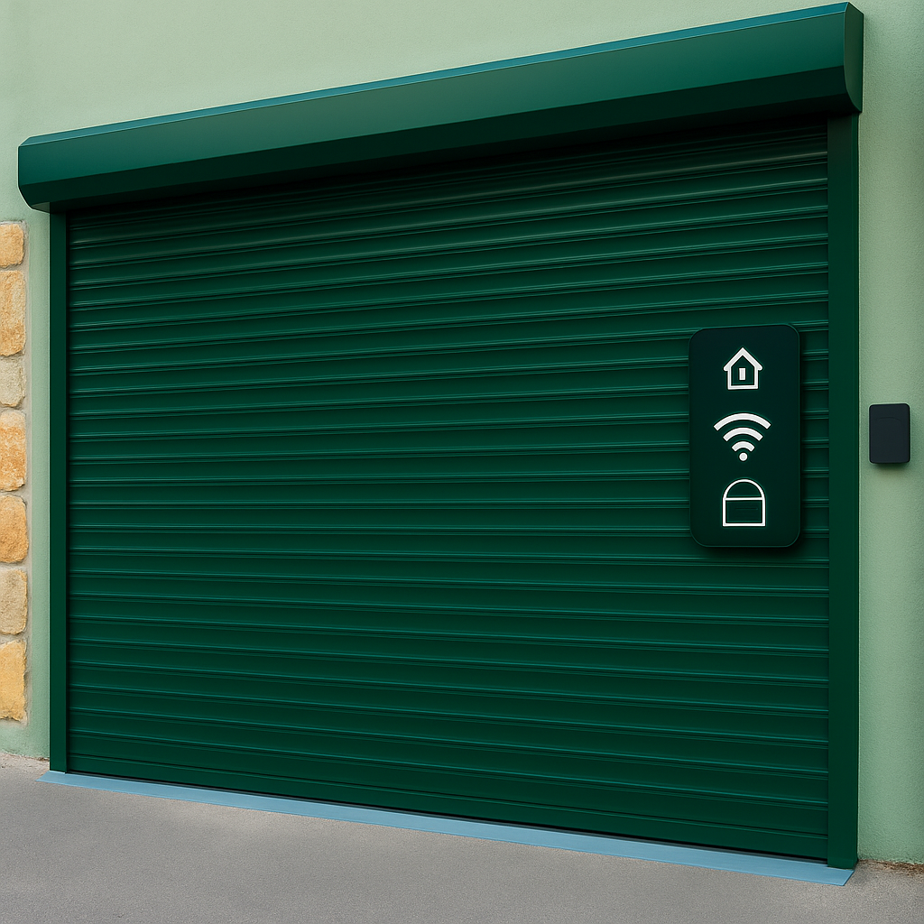 Smart roll up garage door with Wi-Fi connectivity in Spring Texas
